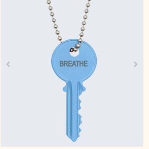 The Giving Keys Blue Breathe Pendant Necklace with Silver Ball Chain